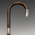 1919 British Antique Gentleman's Thin Lightweight Walking Stick with Curved Handle 91cm